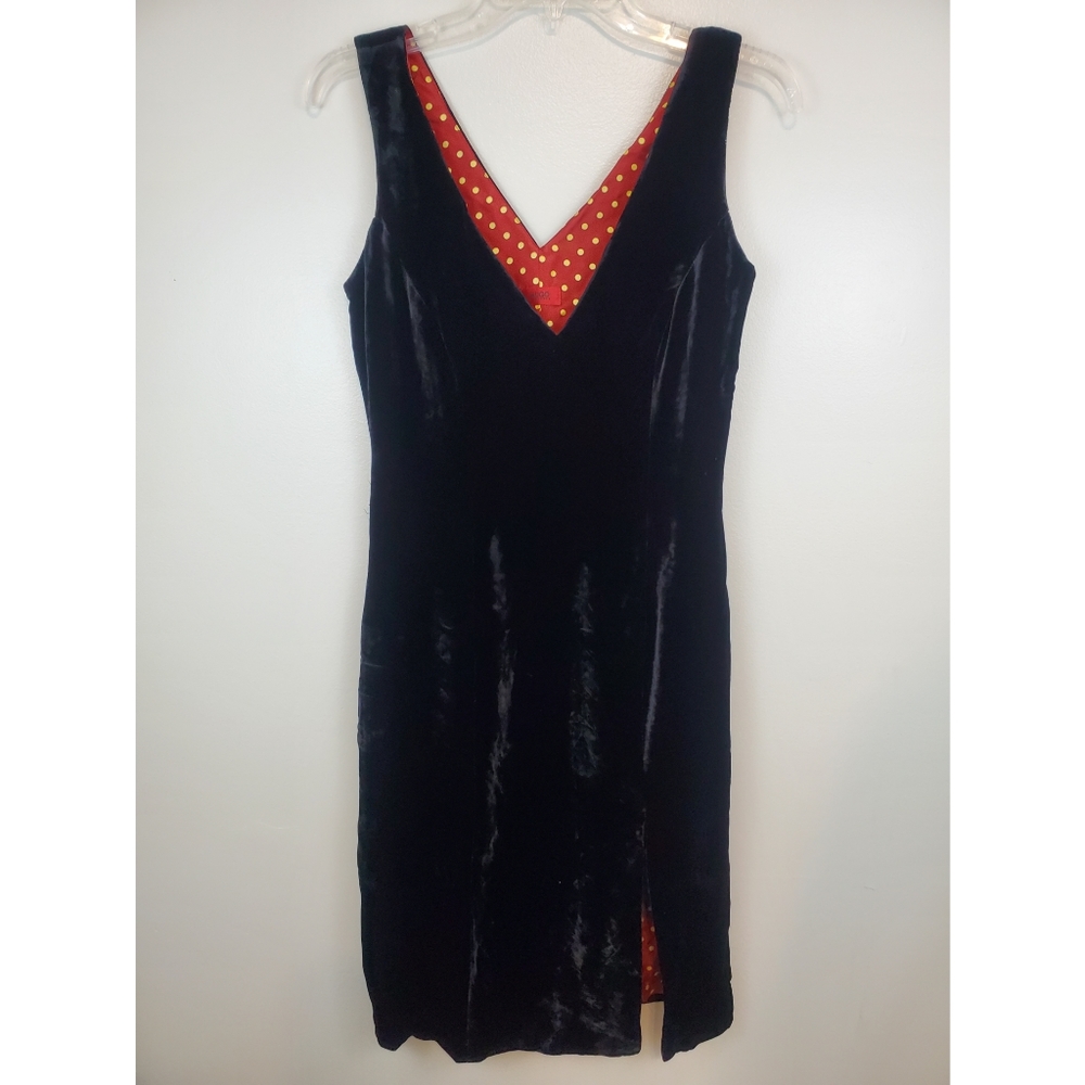 Hugo Hugo Boss Black Velvet Sleeveless Dress